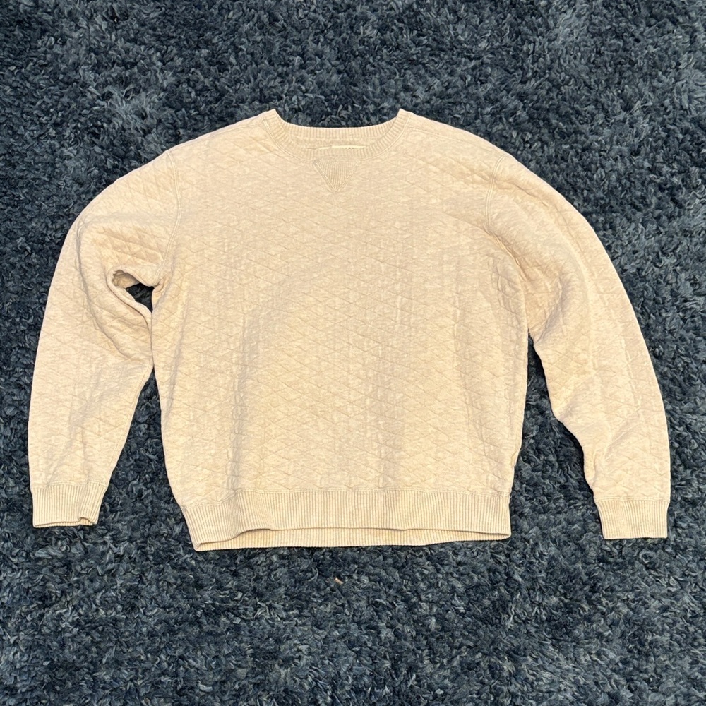 Cream/Neutral color Textured Sweater